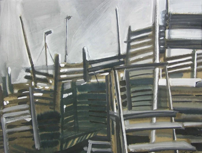 Оленья ферма. 2011. б., тушь, чернила, белила. 38х58