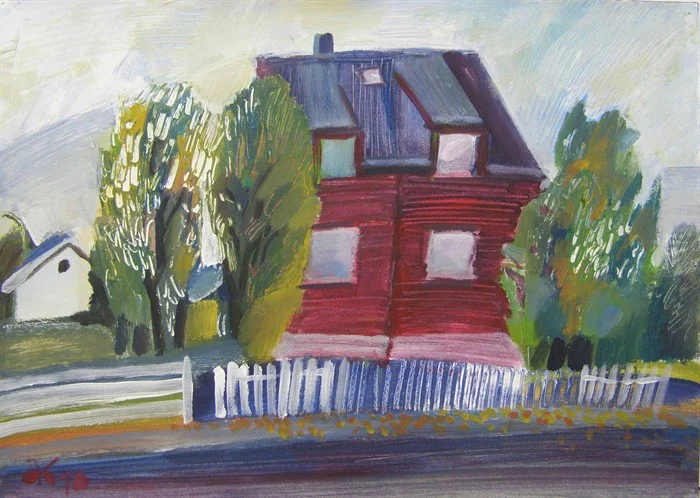 Дом в Вадсё. 2010. б., акрил, 40х60
