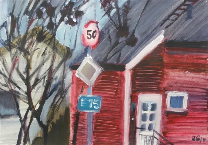 "Е 75". 2010. б., акрил, 41х60