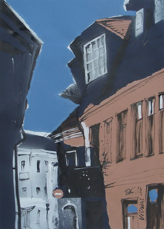 Лист 3. Б., тушь, акриловый спрей, гуашь. 60х40