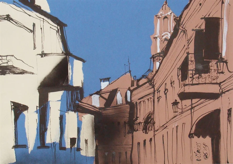 Лист 9. Б., тушь, акриловый спрей, гуашь. 40х60