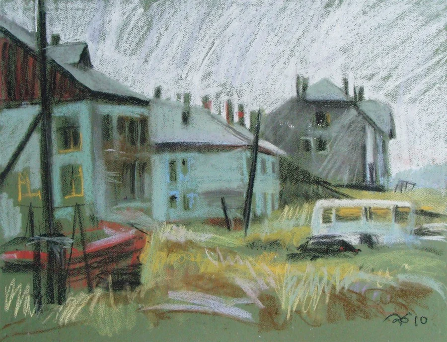 Шторм в Териберке. 2010. 50х65, б., пастель. В собрании Мурманского областного художественного музея