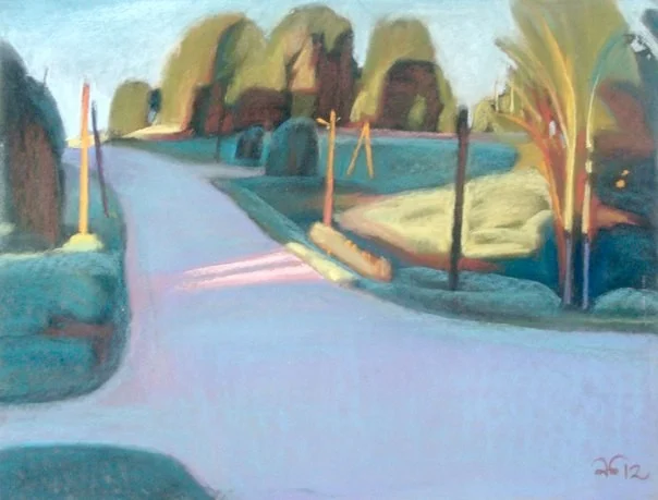 "Сиреневая дорога". 2012. Т.б., пастель. 50х65